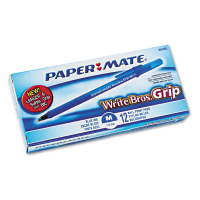 Papermate Write Bros Grip Ballpoint Pen Medium Point Blue 12x